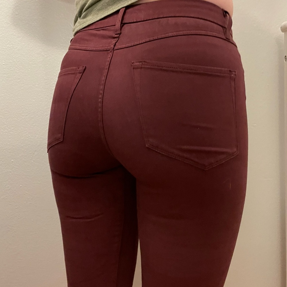 3x1 NYC Dark Burgundy Maroon brand name stretchy Jeans Jegging pants size 24
